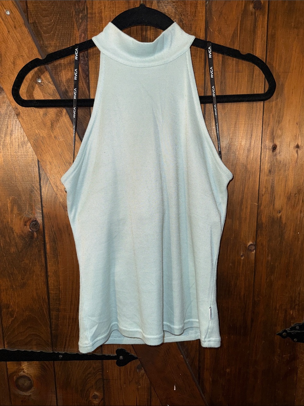 RVCA Pale Blue Mock Neck Tank